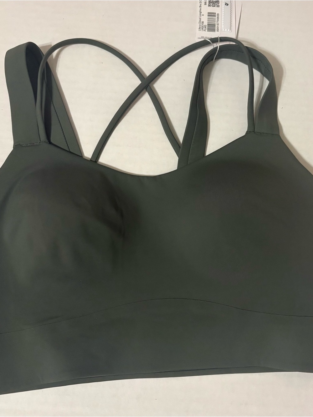 NWT lululemon like a cloud bra palm Deco dark green sz 6 longline $68 d/dd - Picture 2 of 5